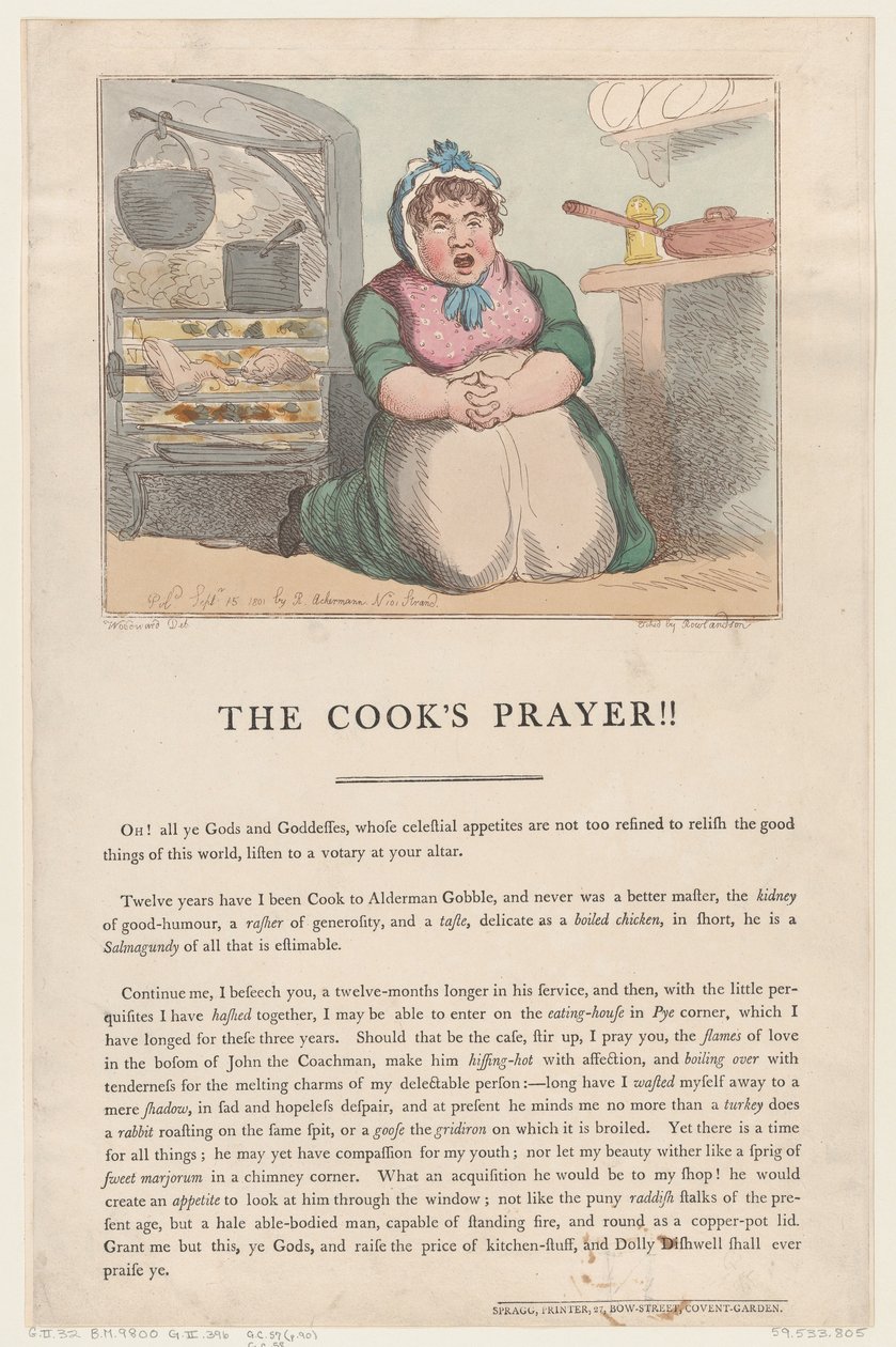 Kockens bön!!, 15 september 1801, 15 september 1801. av Thomas Rowlandson