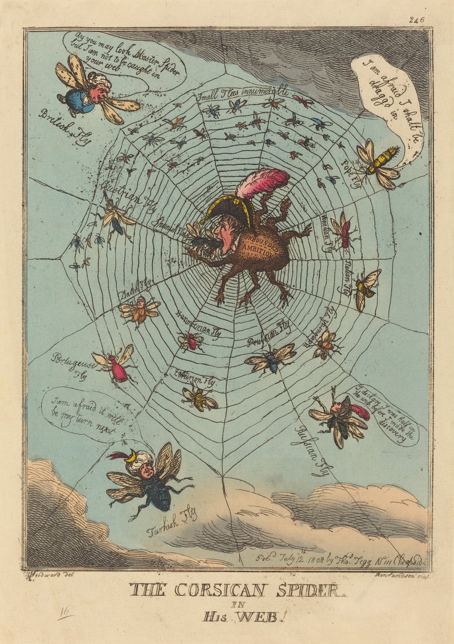 Den korsikanska spindeln i sitt nät av Thomas Rowlandson