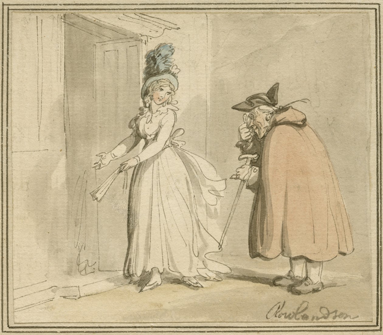 Kurtisanen, ca 1785-1800 av Thomas Rowlandson