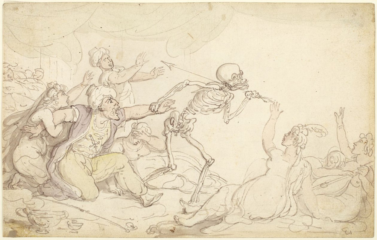 Dödsdansen: Naboben tillfångatagen i sitt harem av Thomas Rowlandson
