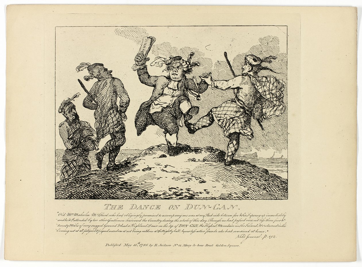 Dun-Cans dans, från Boswells resa till Hebriderna av Thomas Rowlandson