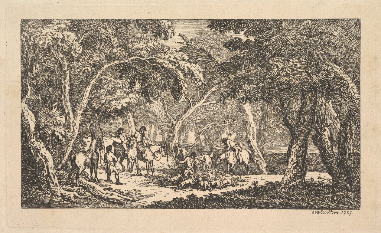 Döden - Rävjakt - En landskapsscen, 1787. av Thomas Rowlandson