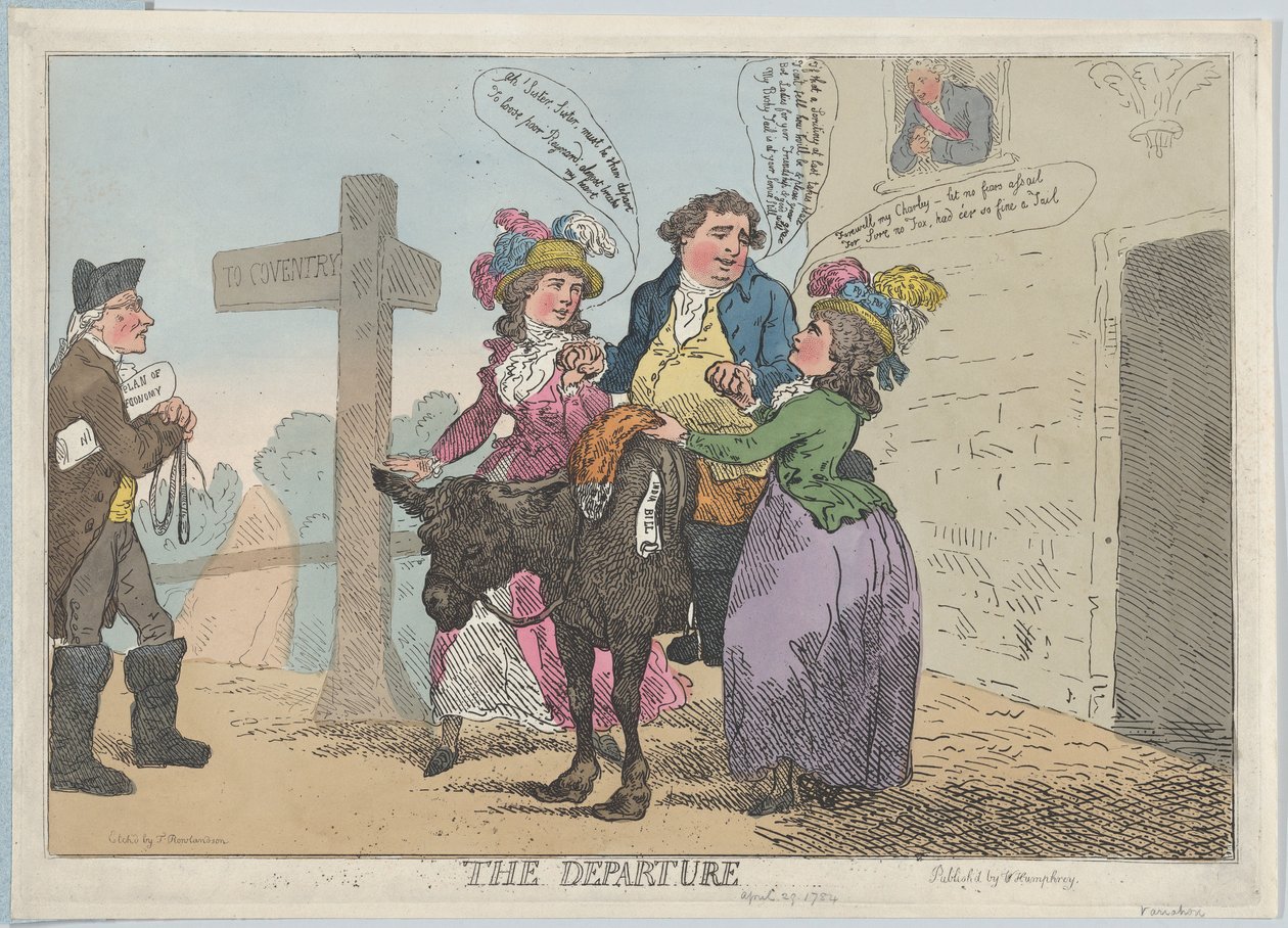 Avgången 29 april 1784, 29 april 1784. av Thomas Rowlandson