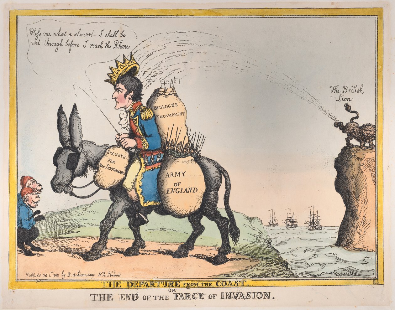 Avgången från kusten, eller slutet på invasionsfarsen, 1 oktober 1805., 1 oktober 1805 av Thomas Rowlandson