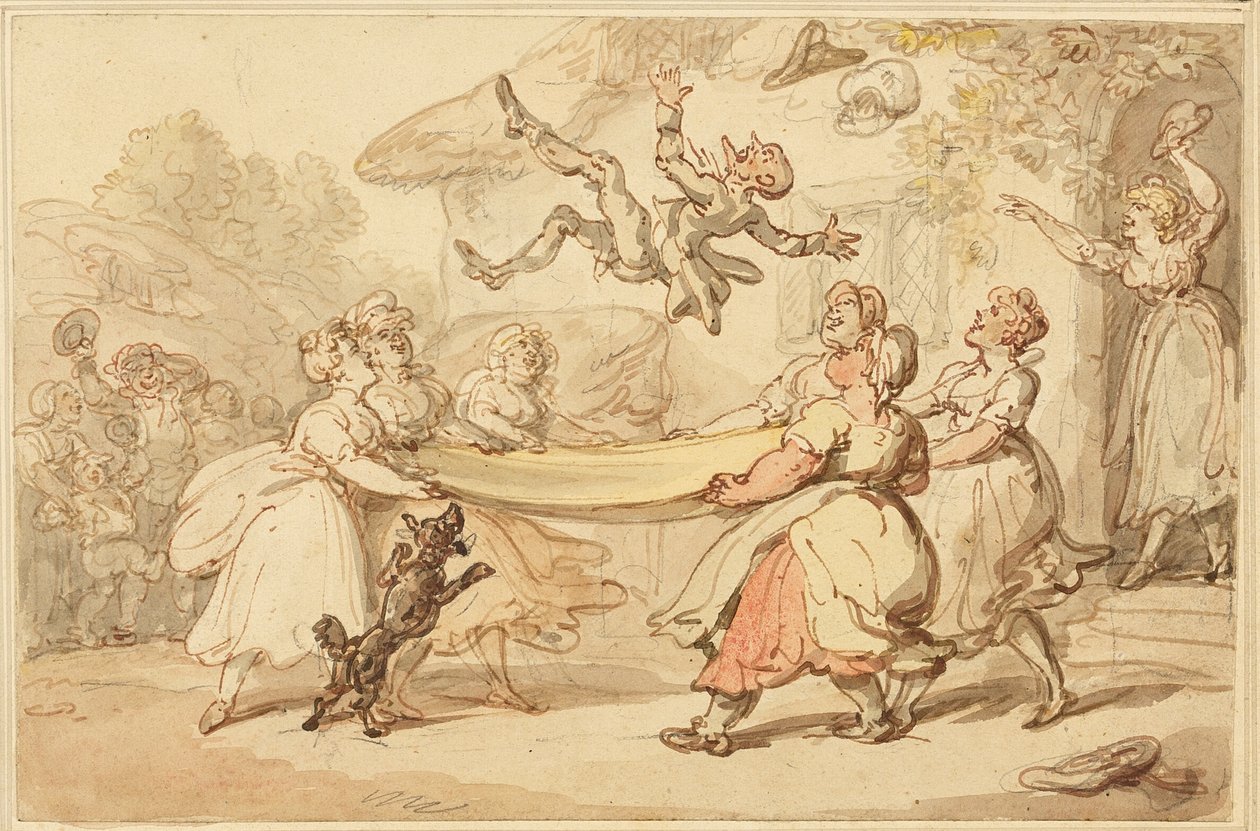 Doktorns bestraffning verkställs till hela byns lilla underhållning av Thomas Rowlandson