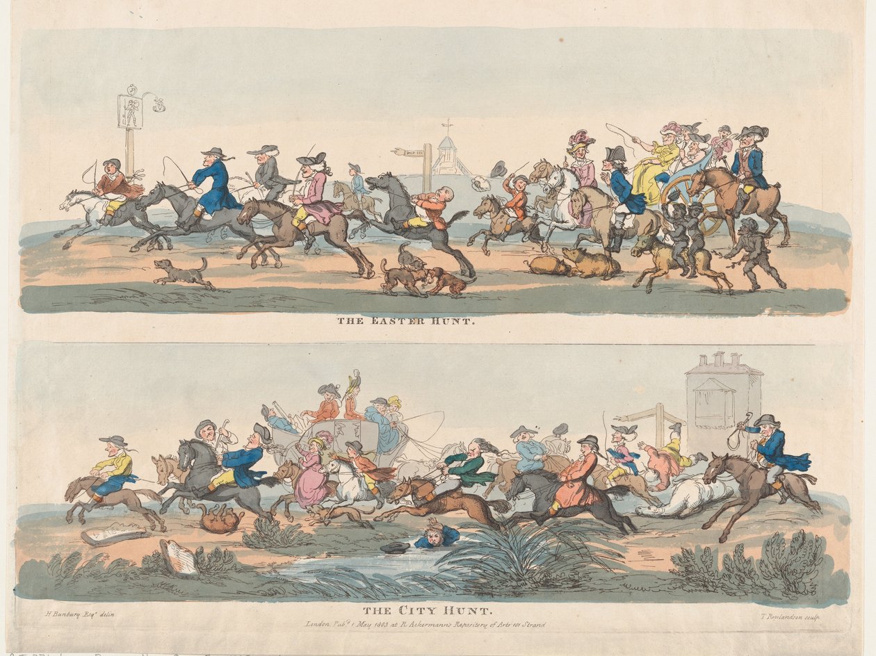 Påskjakten och stadsjakten, 1 maj 1803., 1 maj 1803. av Thomas Rowlandson