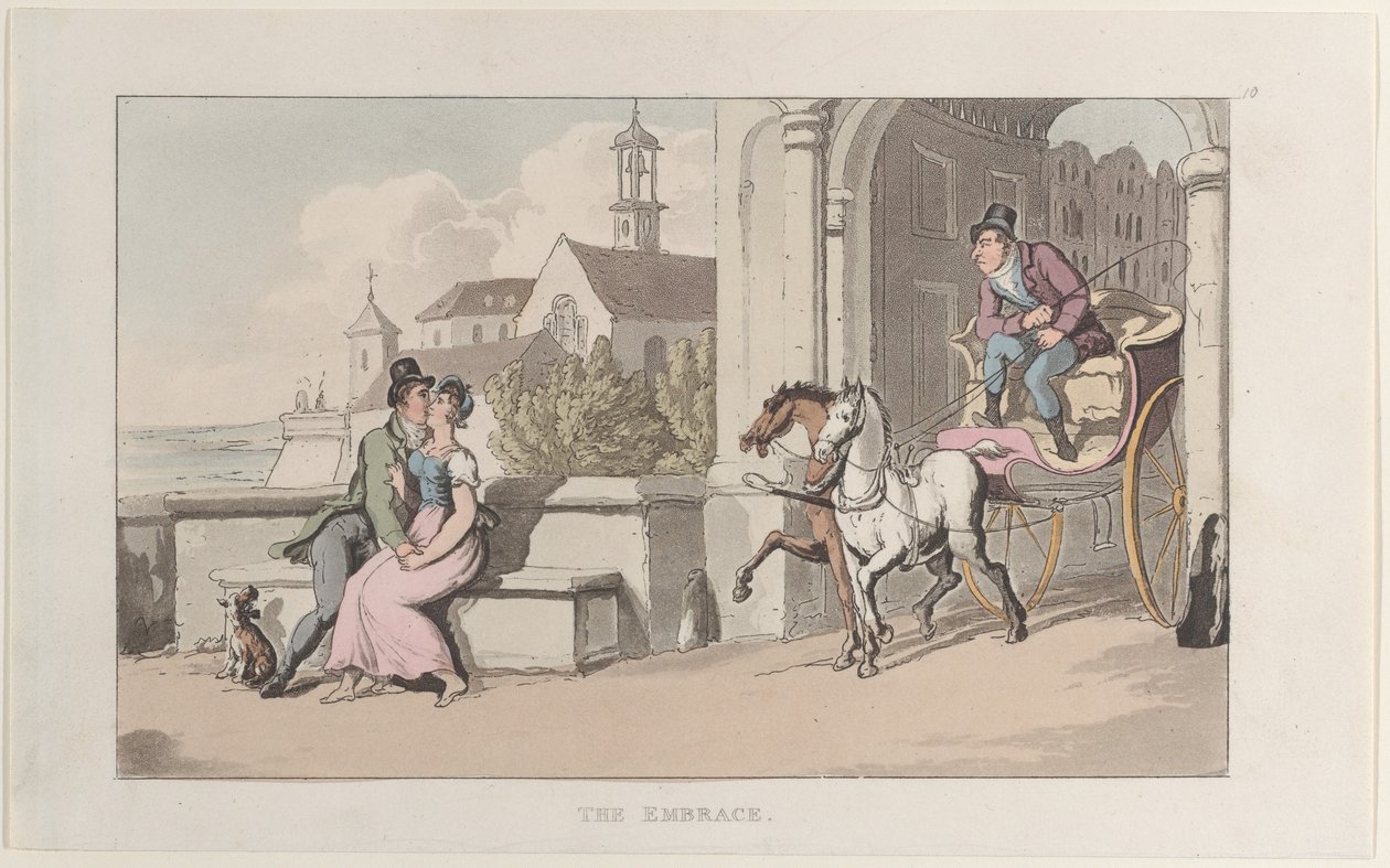 The Embrace, från Journal of Sentimental Travels in the Southern Provinces of France, ..., 1817-21. av Thomas Rowlandson