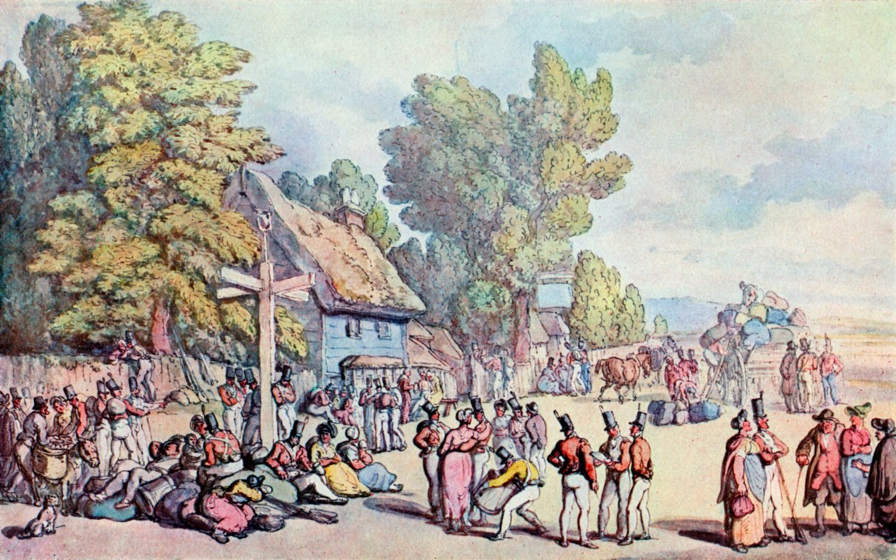 The Falmouth Road, sent 1700-tidigt 1800-tal, 1929 av Thomas Rowlandson