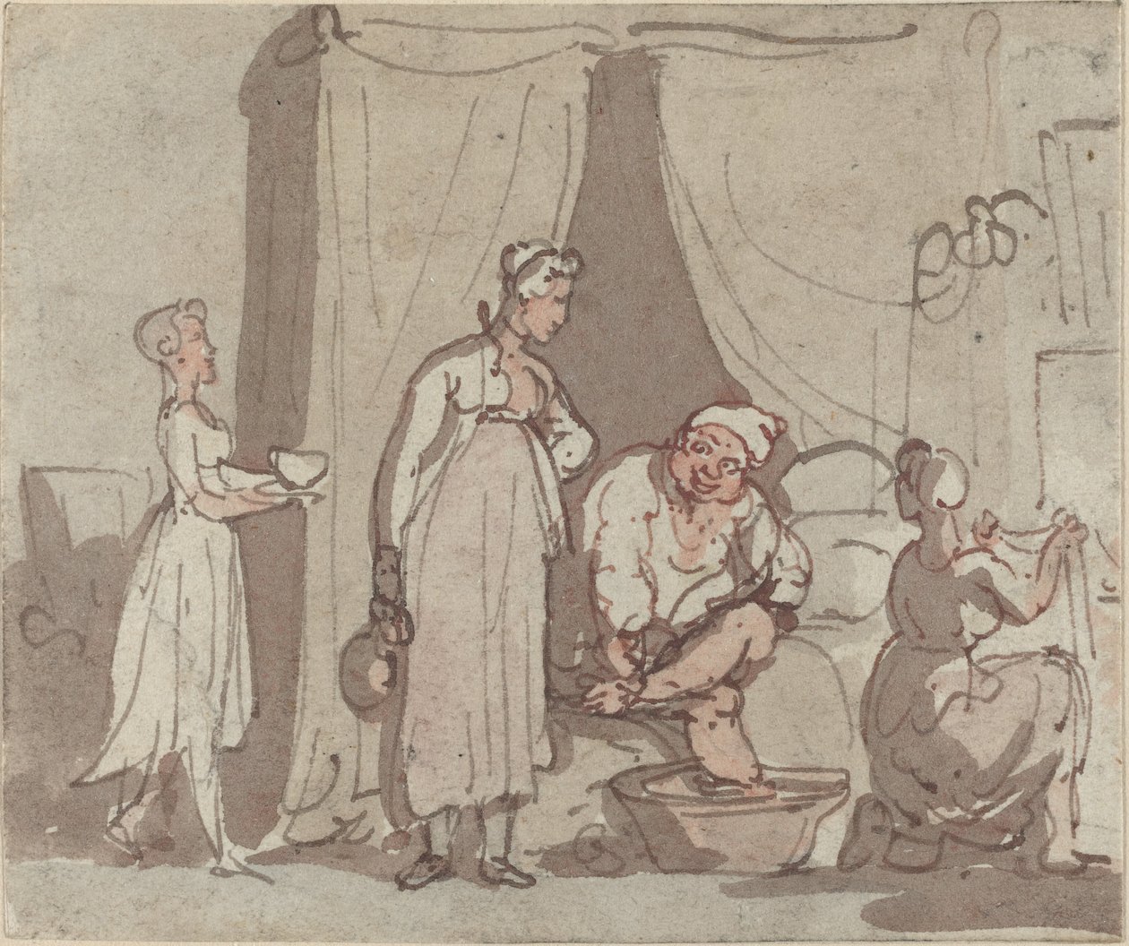 Fotbadet (torkar ut) av Thomas Rowlandson
