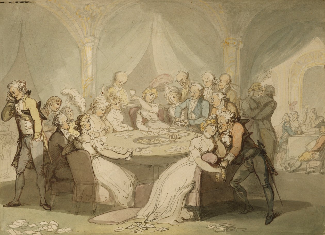 Spelbordet, av Thomas Rowlandson