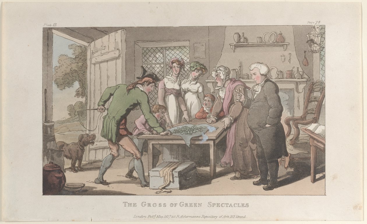The Gross of Green Spectacles, från The Vicar of Wakefield, maj 1817, maj 1817. av Thomas Rowlandson