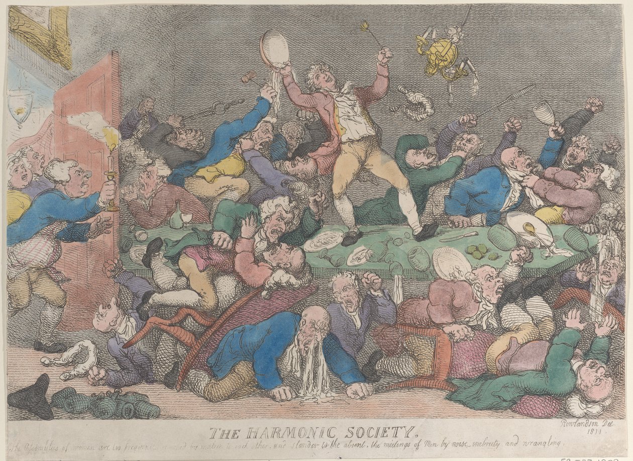 The Harmonic Society, [1810], återutgiven 1811., [1810], återutgiven 1811. av Thomas Rowlandson