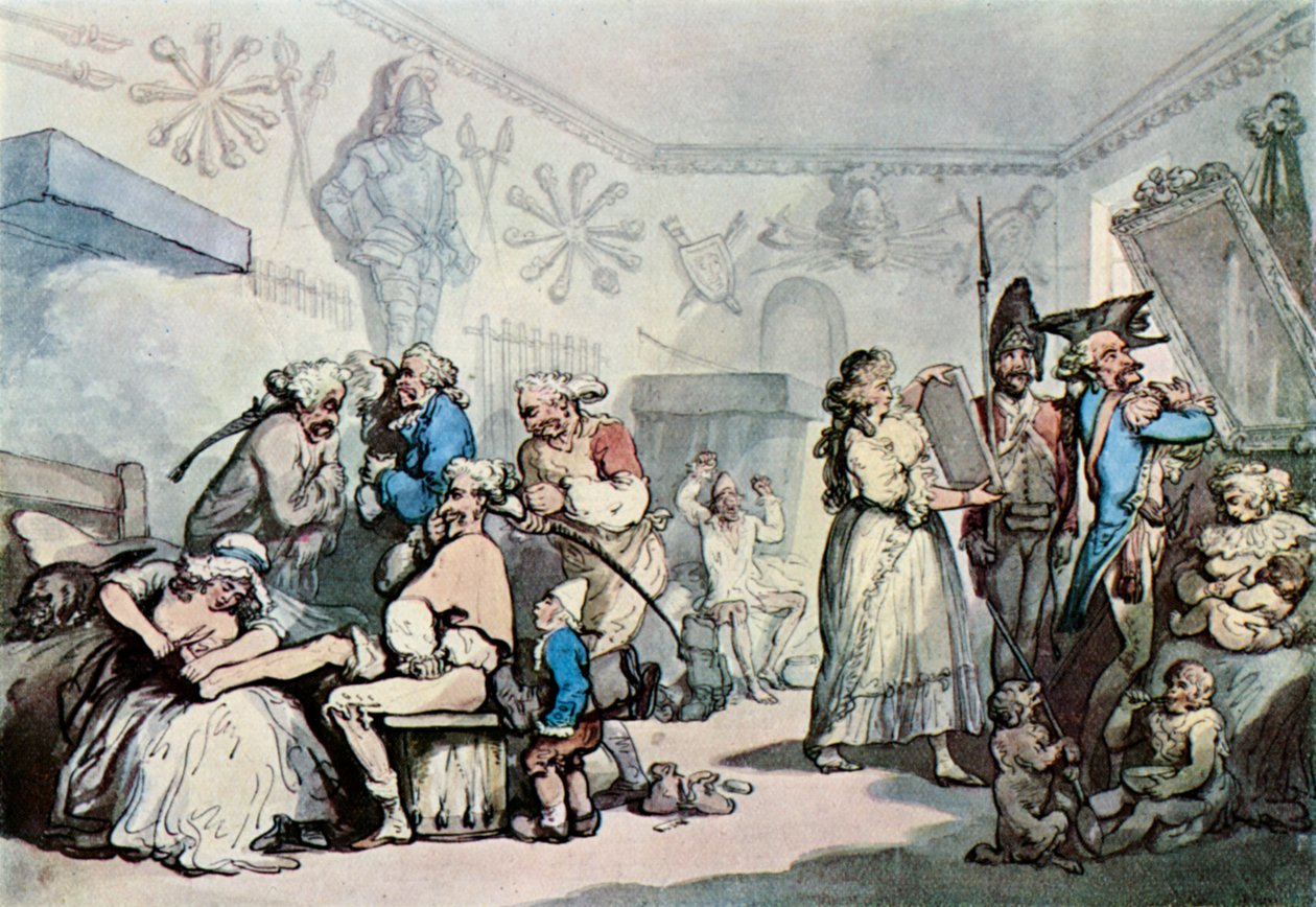 Interiören av en fransk baracker, 1787, 1929 av Thomas Rowlandson