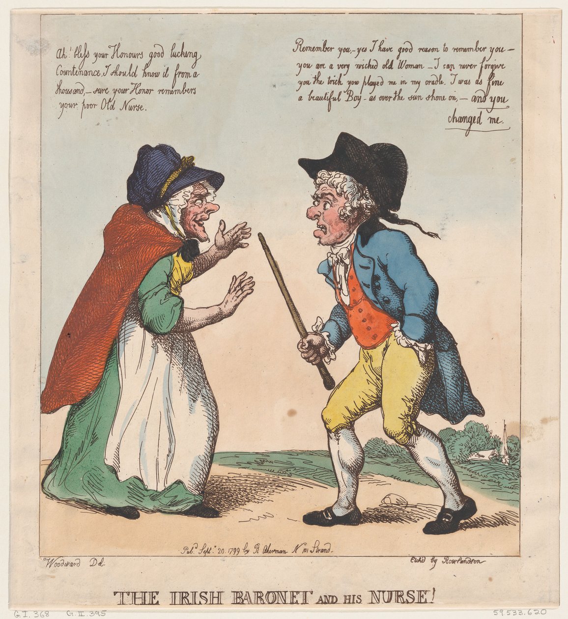 The Irish Baronet and his Nurse, 20 september 1799, 20 september 1799. av Thomas Rowlandson