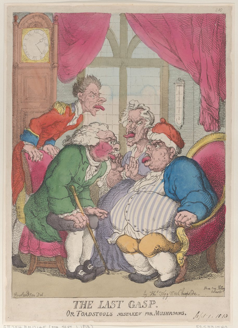 The Last Gasp, eller Paddstolar misstag för svamp, 1 september 1813., 1 september 1813. av Thomas Rowlandson