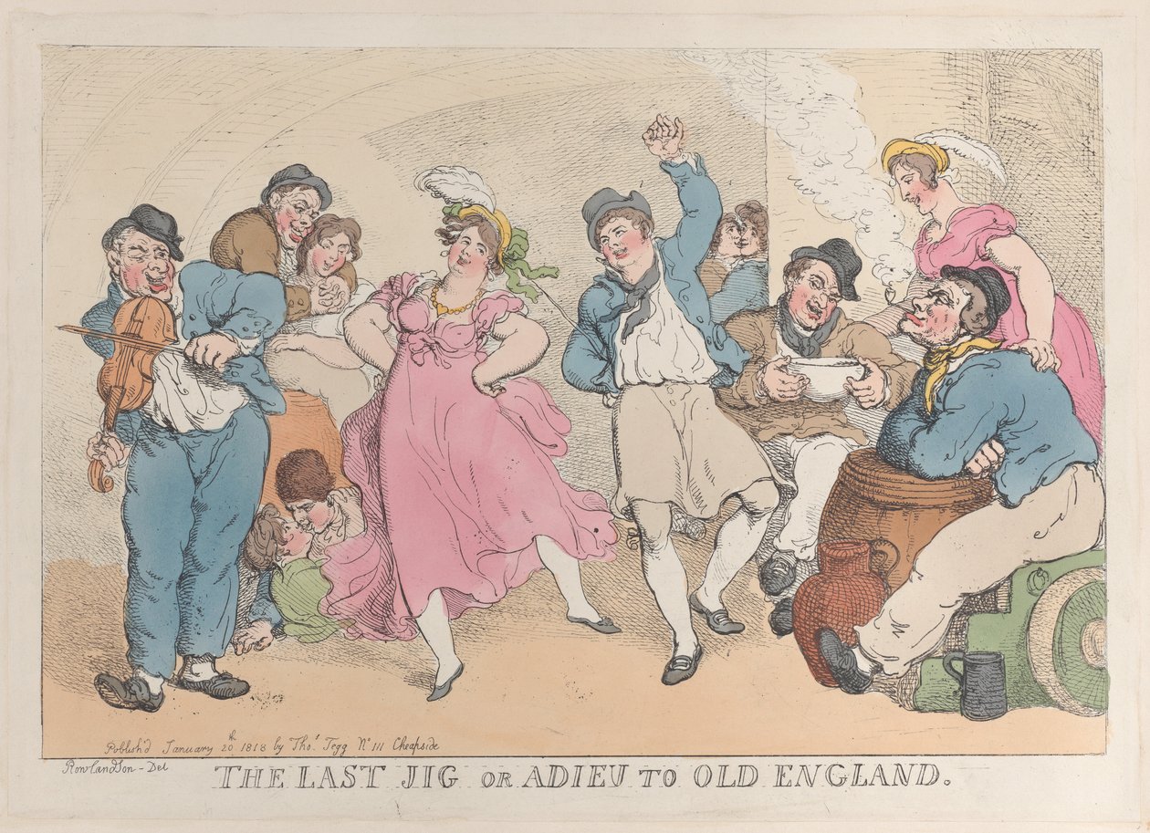 The Last Jig or Adieu to Old England, 20 januari 1818., 20 januari 1818. av Thomas Rowlandson