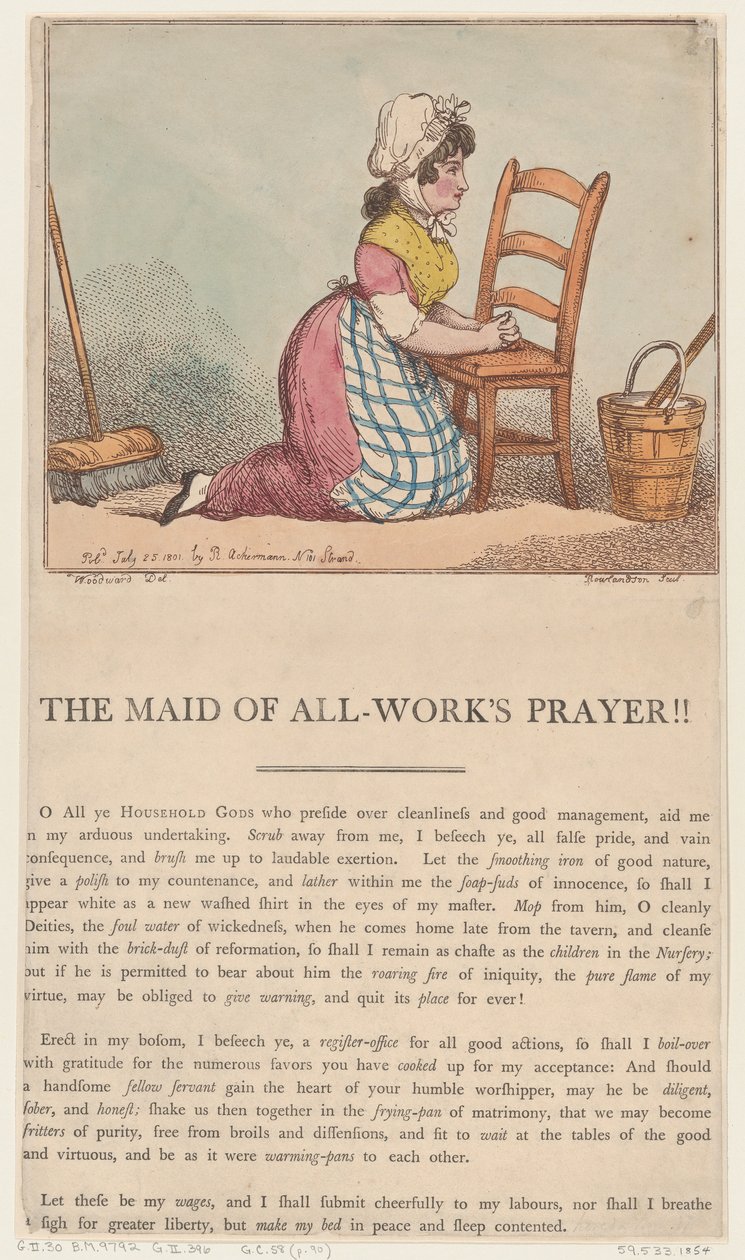 The Maid of All-Works Bön!!, 25 juli 1801., 25 juli 1801. av Thomas Rowlandson