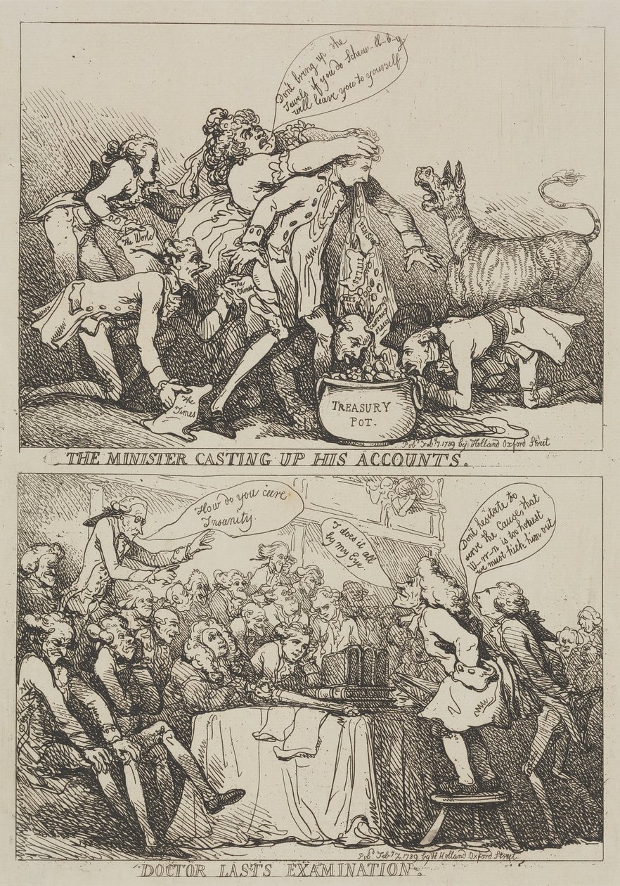 Ministern gör upp sina räkenskaper av Thomas Rowlandson