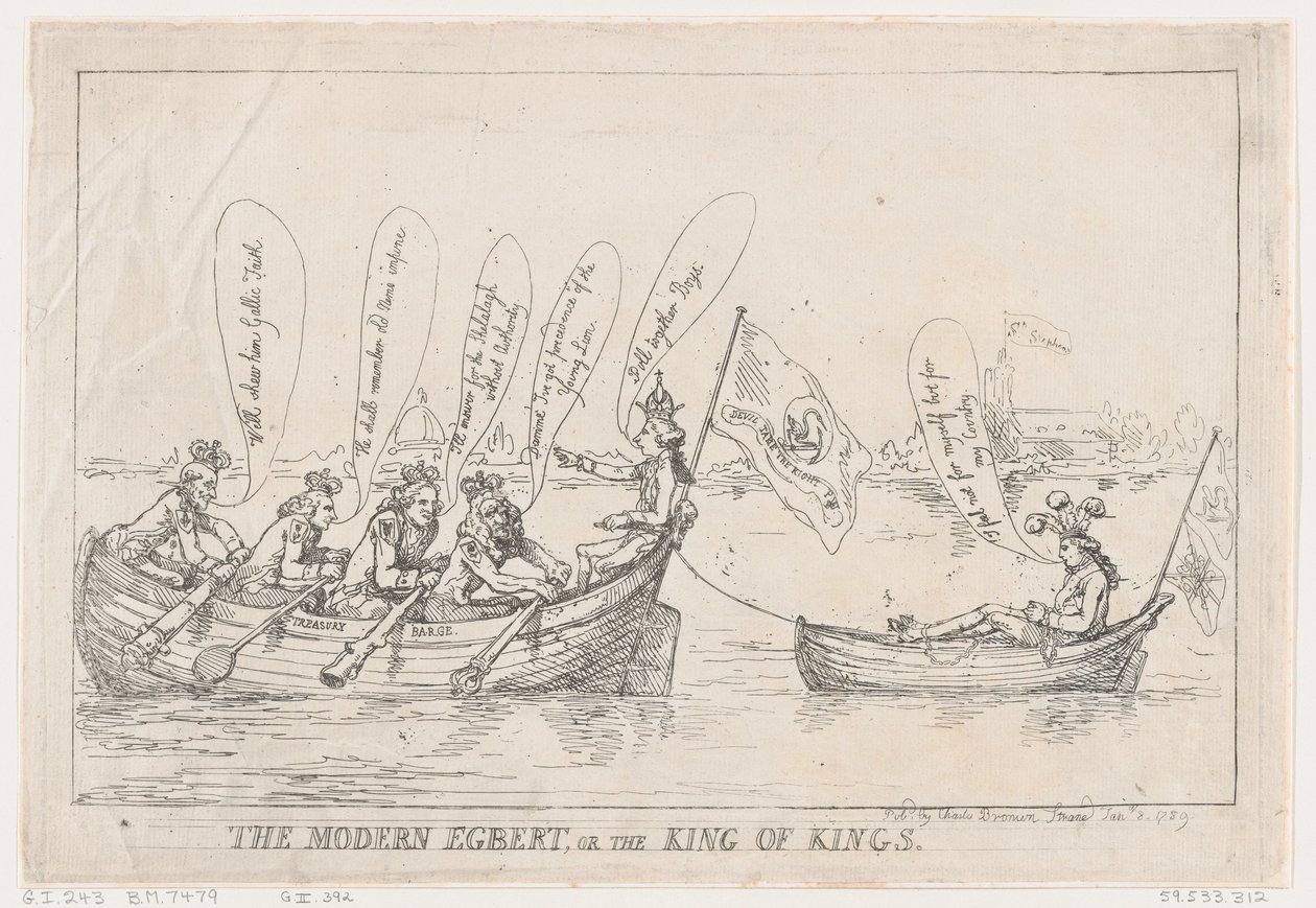 The Modern Egbert, eller The King of Kings, 8 januari 1789., 8 januari 1789. av Thomas Rowlandson