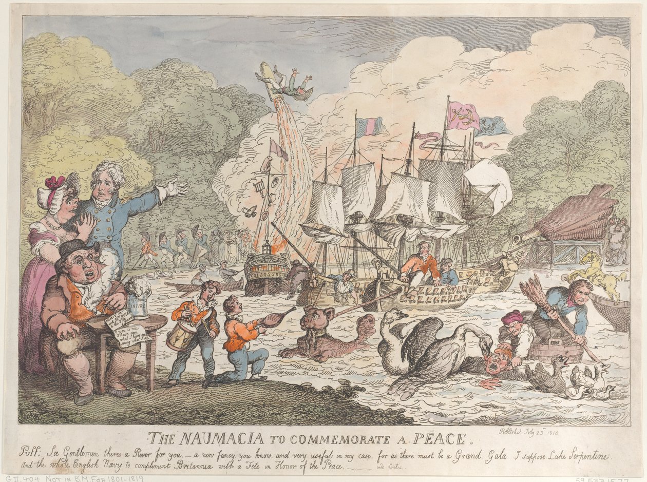 Naumacia till minne av en fred, 23 juli 1814., 23 juli 1814. av Thomas Rowlandson