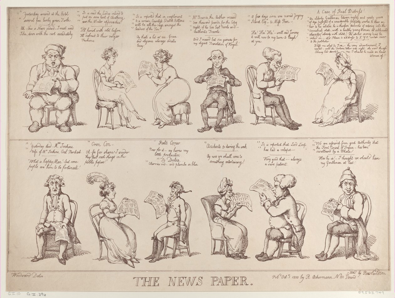 Tidningen, 1 oktober 1808., 1 oktober 1808. av Thomas Rowlandson