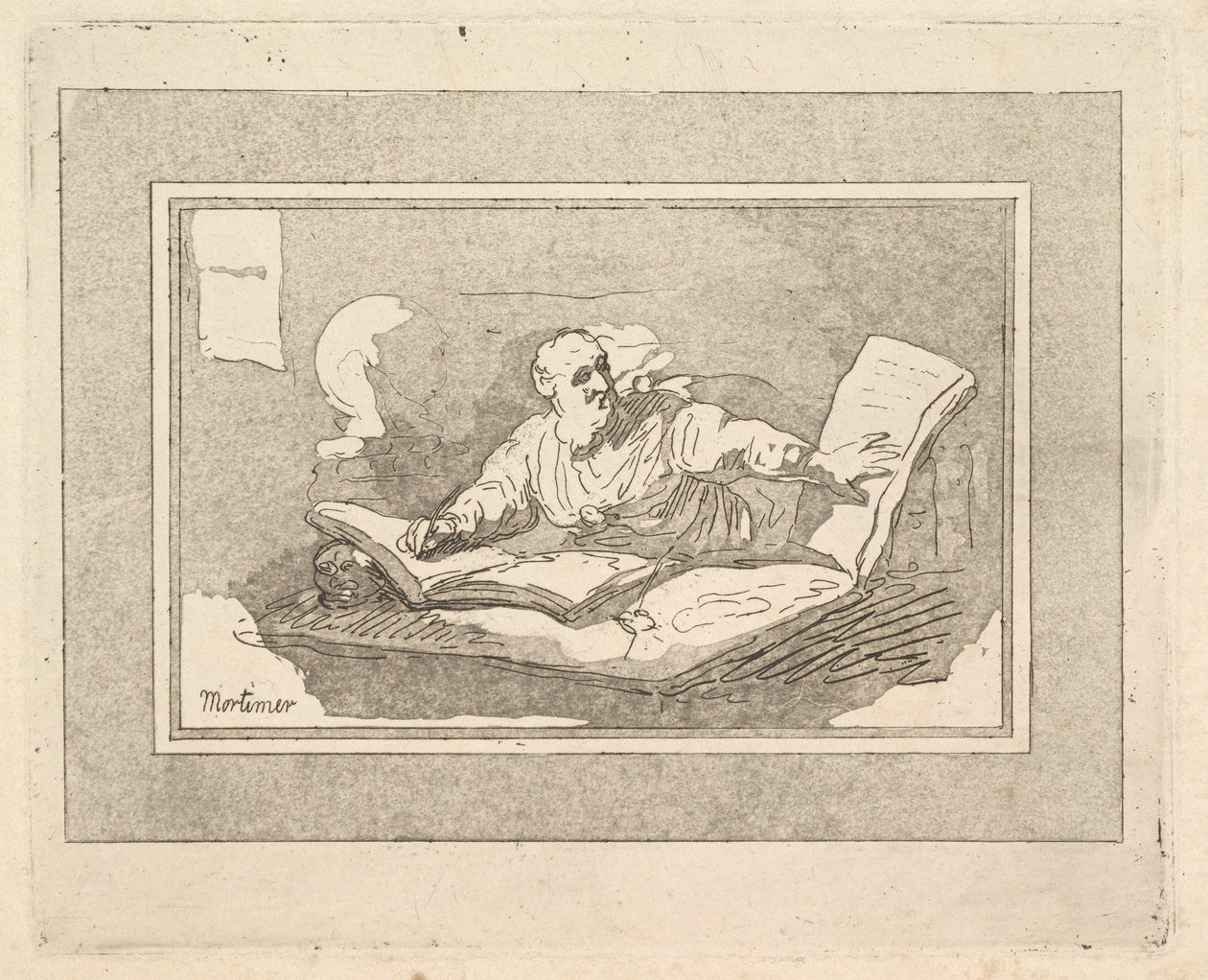 Filosofen med skäggig gammal man kopieringsbok, 1783-87. av Thomas Rowlandson
