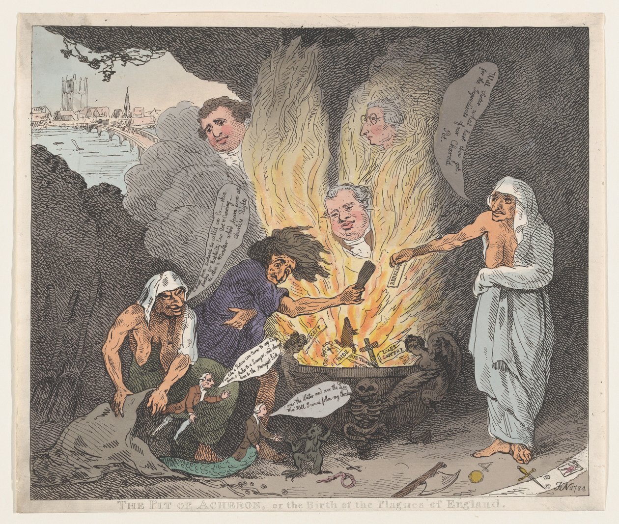 The Pit of Acheron eller The Birth of the Plagues of England, 28 januari 1784., 28 januari 1784. av Thomas Rowlandson