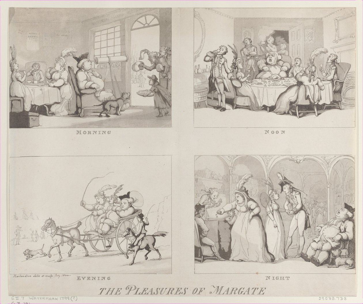 The Pleasures of Margate, 25 juli 1800, 25 juli 1800. av Thomas Rowlandson