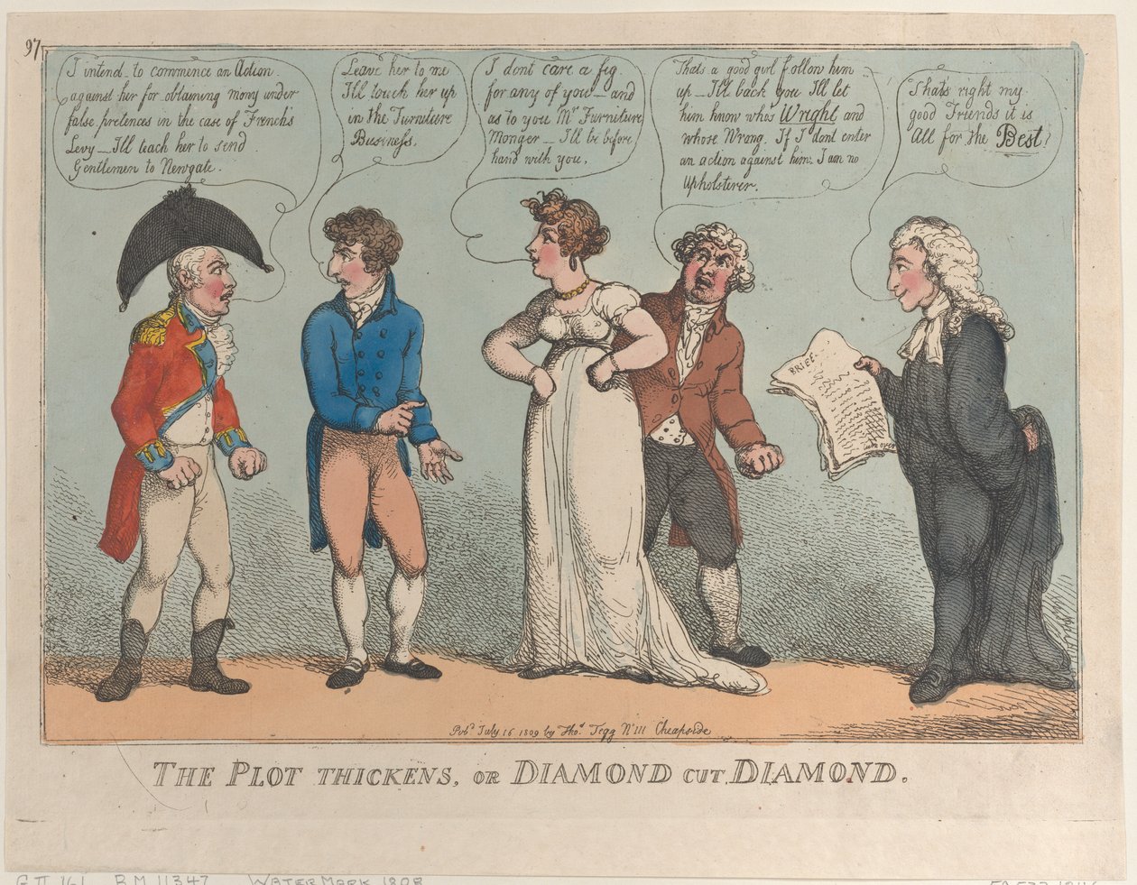 The Plot Thickens, eller Diamond Cut Diamond, 16 juli 1809., 16 juli 1809. av Thomas Rowlandson