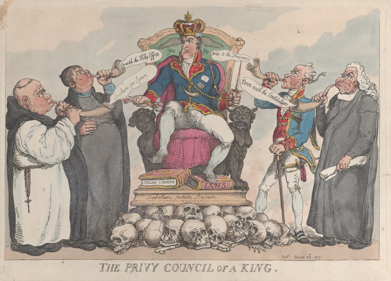 Konungens hemliga råd, 28 mars 1815, 28 mars 1815. av Thomas Rowlandson