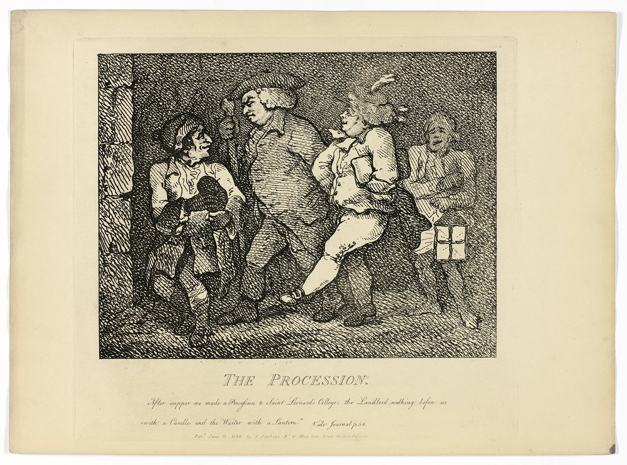 Processionen, från Boswells rundresa på Hebriderna av Thomas Rowlandson
