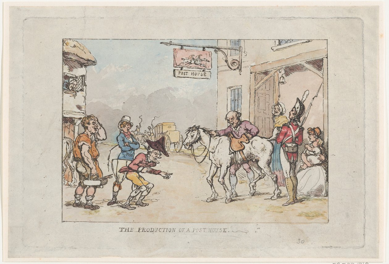 Produktionen av ett posthus, 1808., 1808. av Thomas Rowlandson