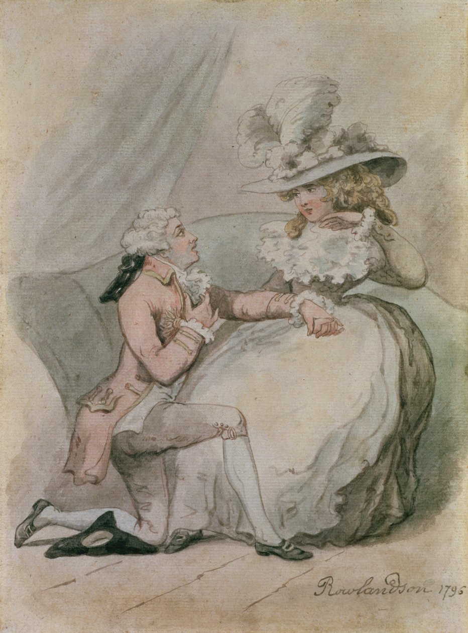 Förslaget, 1796 (bläck och wc på papper) av Thomas Rowlandson
