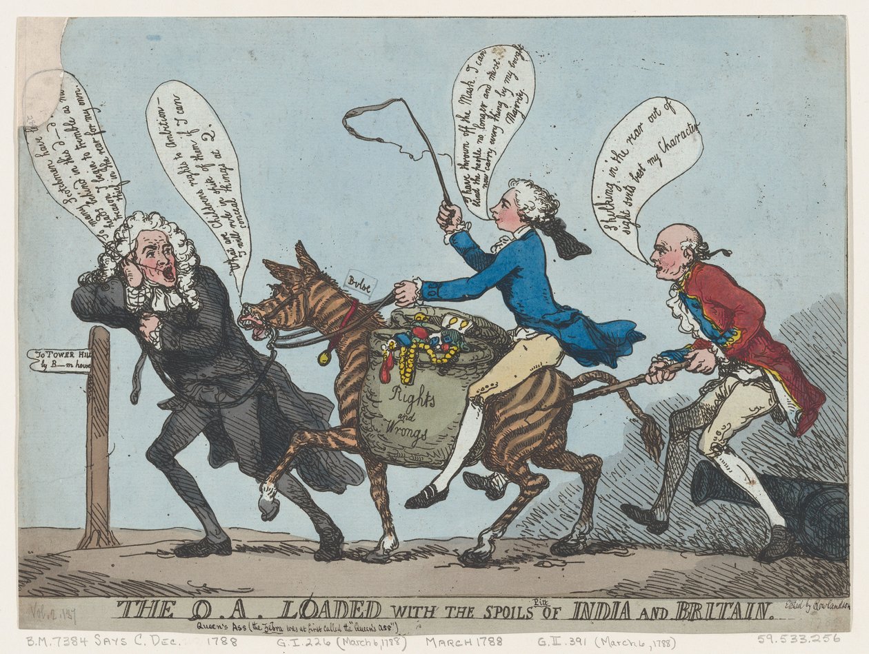 Q.A. Laddad med byten från Indien och Storbritannien, 1788., 1788. av Thomas Rowlandson
