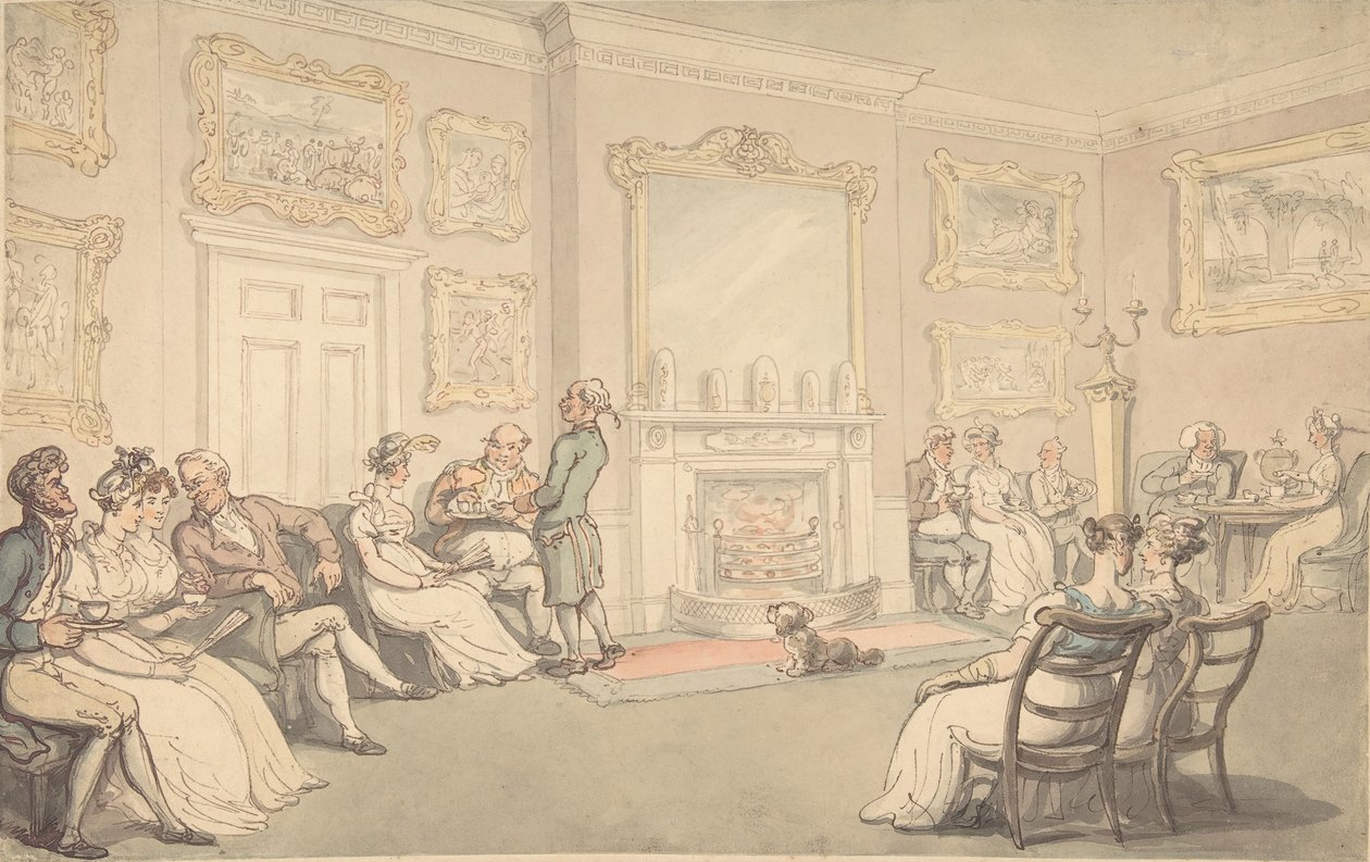 Receptionen, 1780-1827. av Thomas Rowlandson