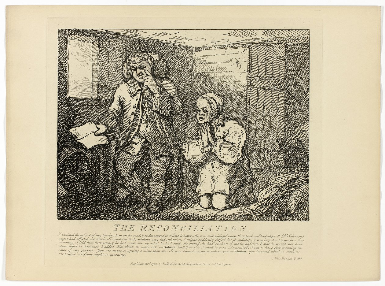 Försoningen, från Boswells rundresa på Hebriderna av Thomas Rowlandson