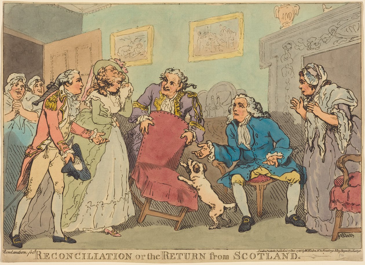 Försoningen, eller Återkomsten från Skottland av Thomas Rowlandson