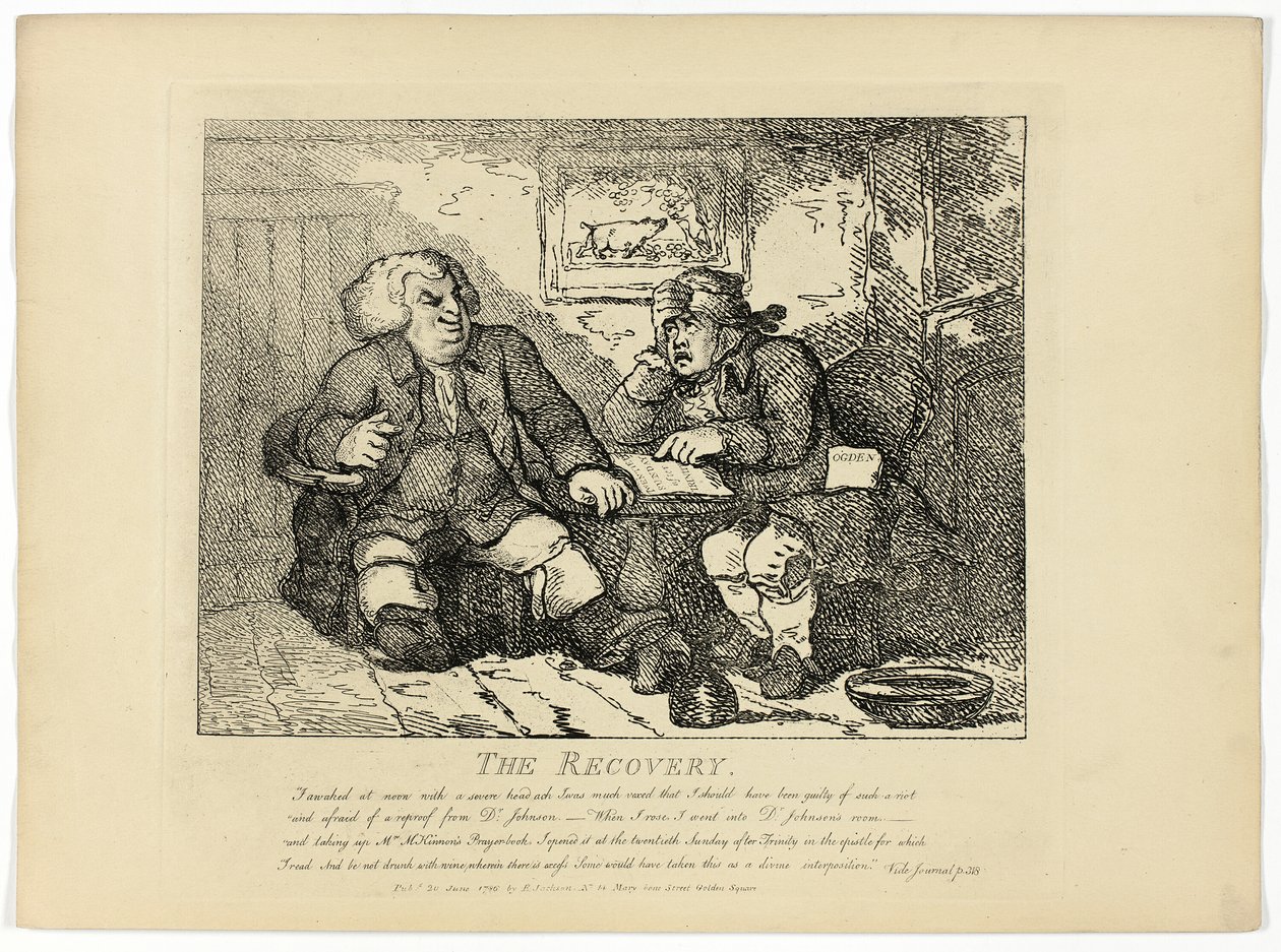 The Recovery, från Boswells Tour of the Hebrides av Thomas Rowlandson
