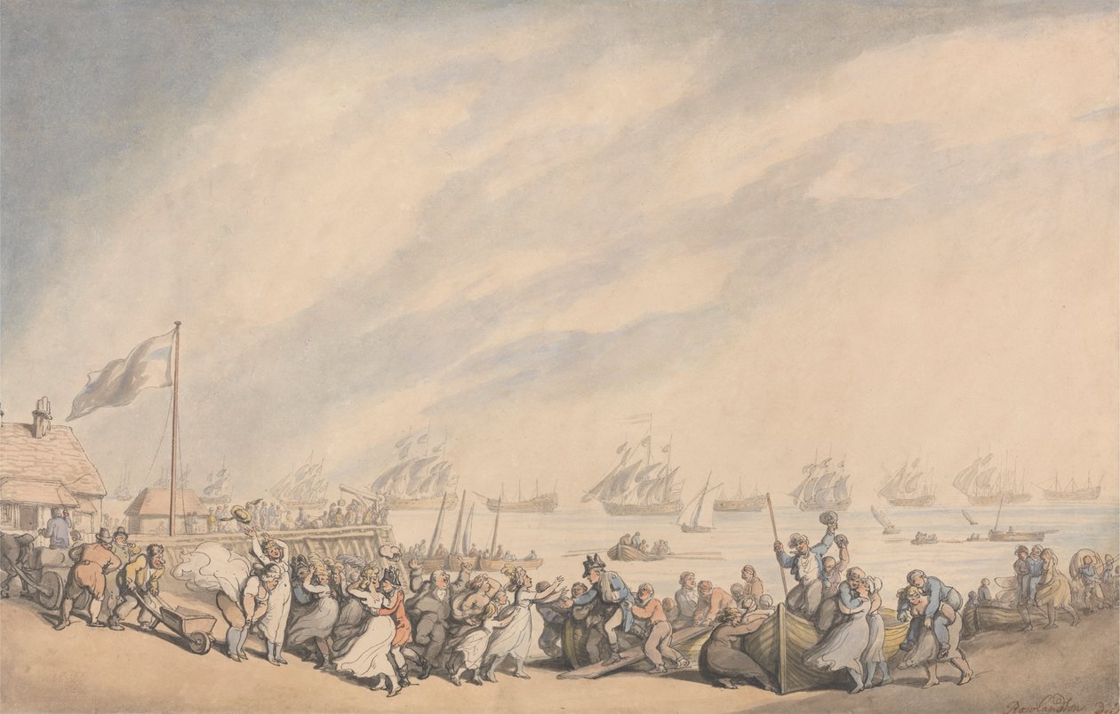 Flottans återkomst till Great Yarmouth 1797 av Thomas Rowlandson