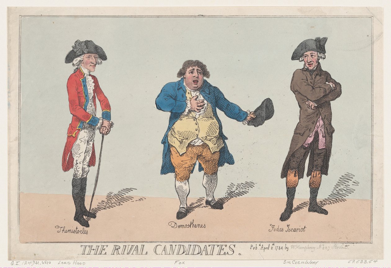 Rivalkandidaterna, 8 april 1784., 8 april 1784. av Thomas Rowlandson