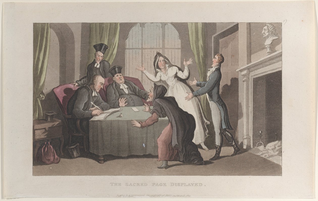 The Sacred Page Displayed, från Journal of Sentimental Travels in the Southern Provinces ..., 1821. av Thomas Rowlandson