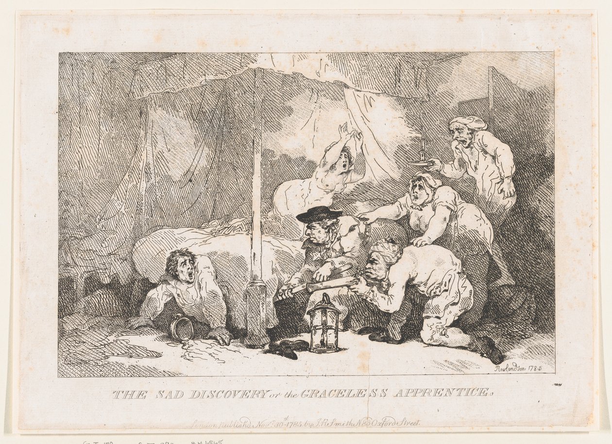 The Sad Discovery of the Graceless Apprentice, 30 november 1785., 30 november 1785. av Thomas Rowlandson