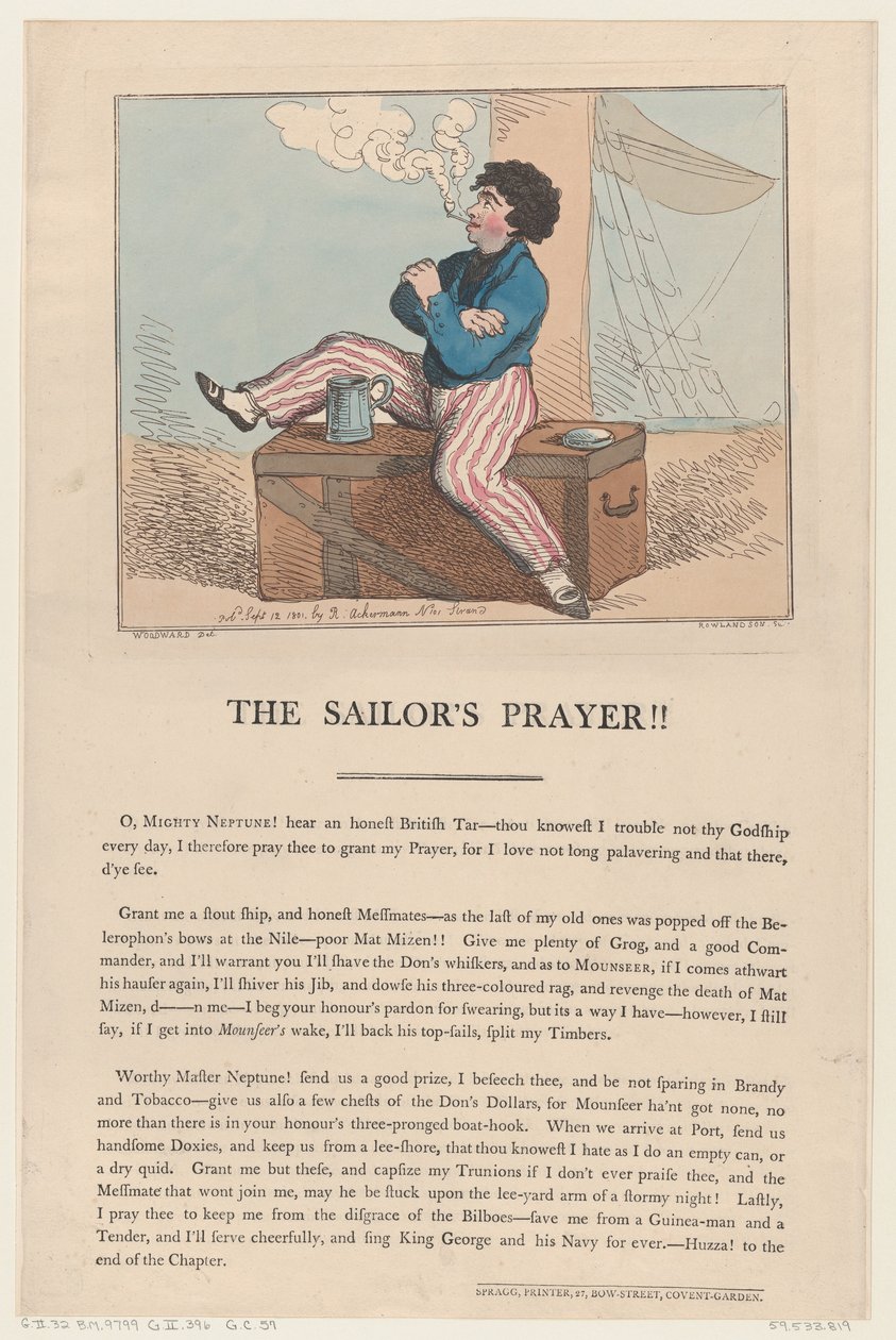 Sjömansbönen!!, 12 september 1801., 12 september 1801. av Thomas Rowlandson