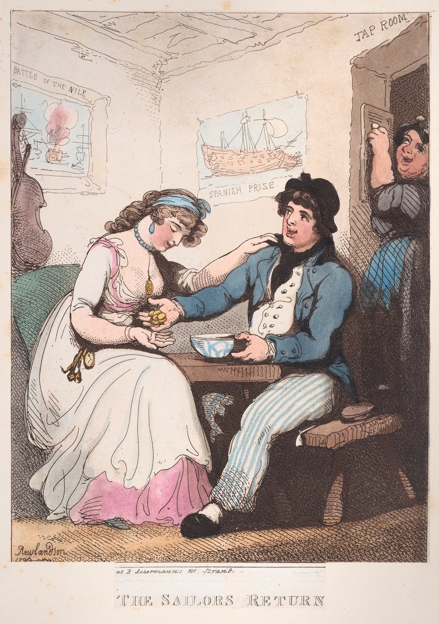 Sjömannens återkomst, 10 oktober 1799., 10 oktober 1799. av Thomas Rowlandson
