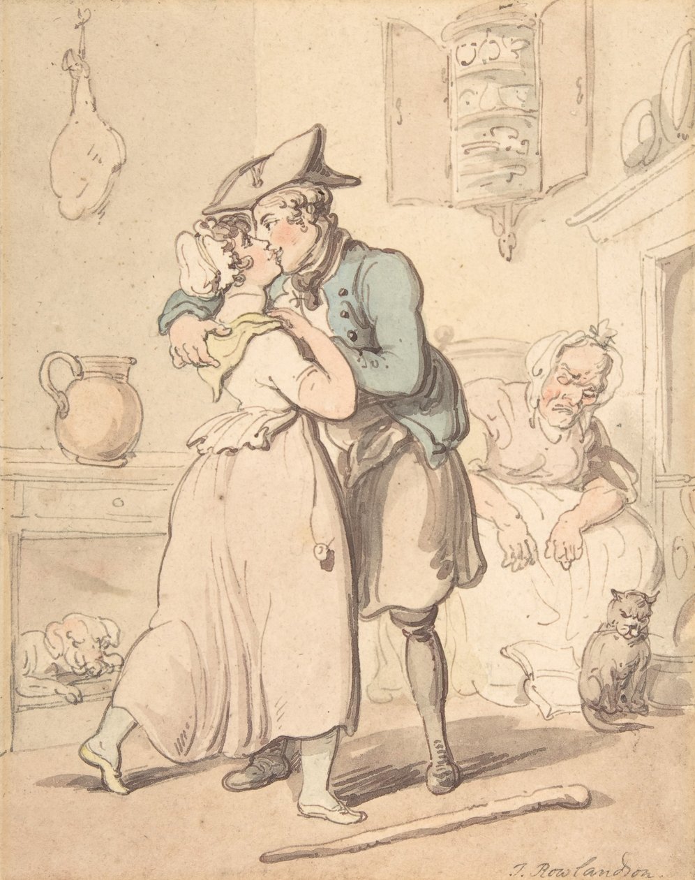 Sjömannens återkomst från aktiv tjänst, 1780-1827. av Thomas Rowlandson