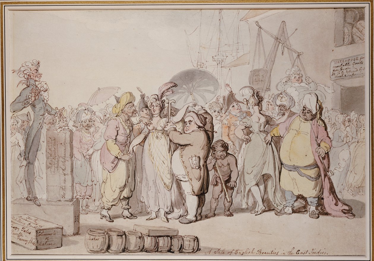 Försäljningen av engelska skönheter i Ostindien, c.1810 av Thomas Rowlandson