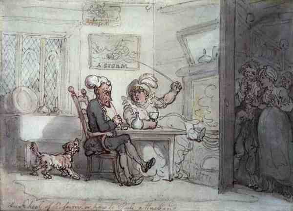 "The School of Reform, or How to Rule a Man" (penna, akvarell och penna på papper) av Thomas Rowlandson