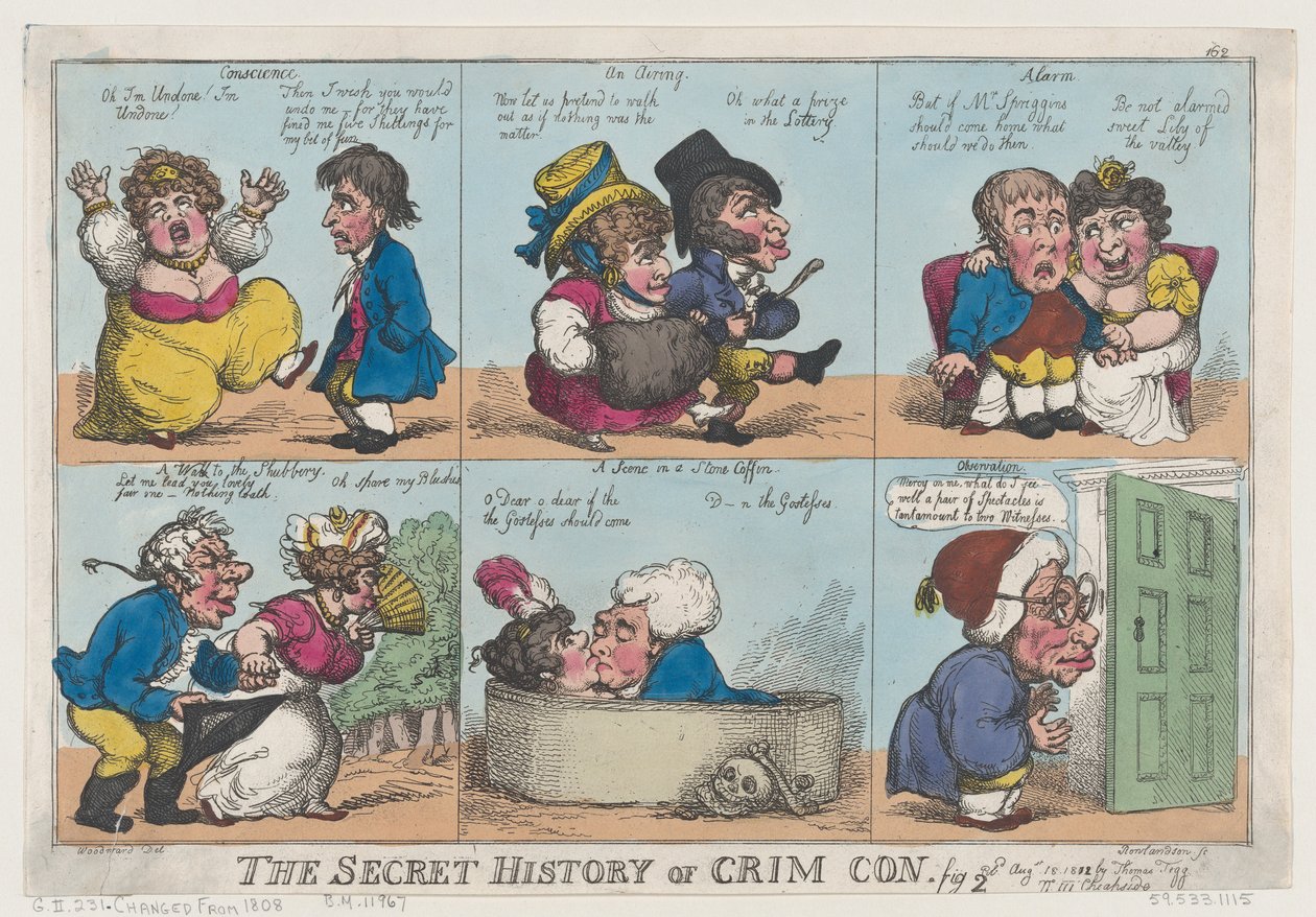 The Secret History of Crim Con, Fig. 2, 18 augusti 1812., 18 augusti 1812. av Thomas Rowlandson