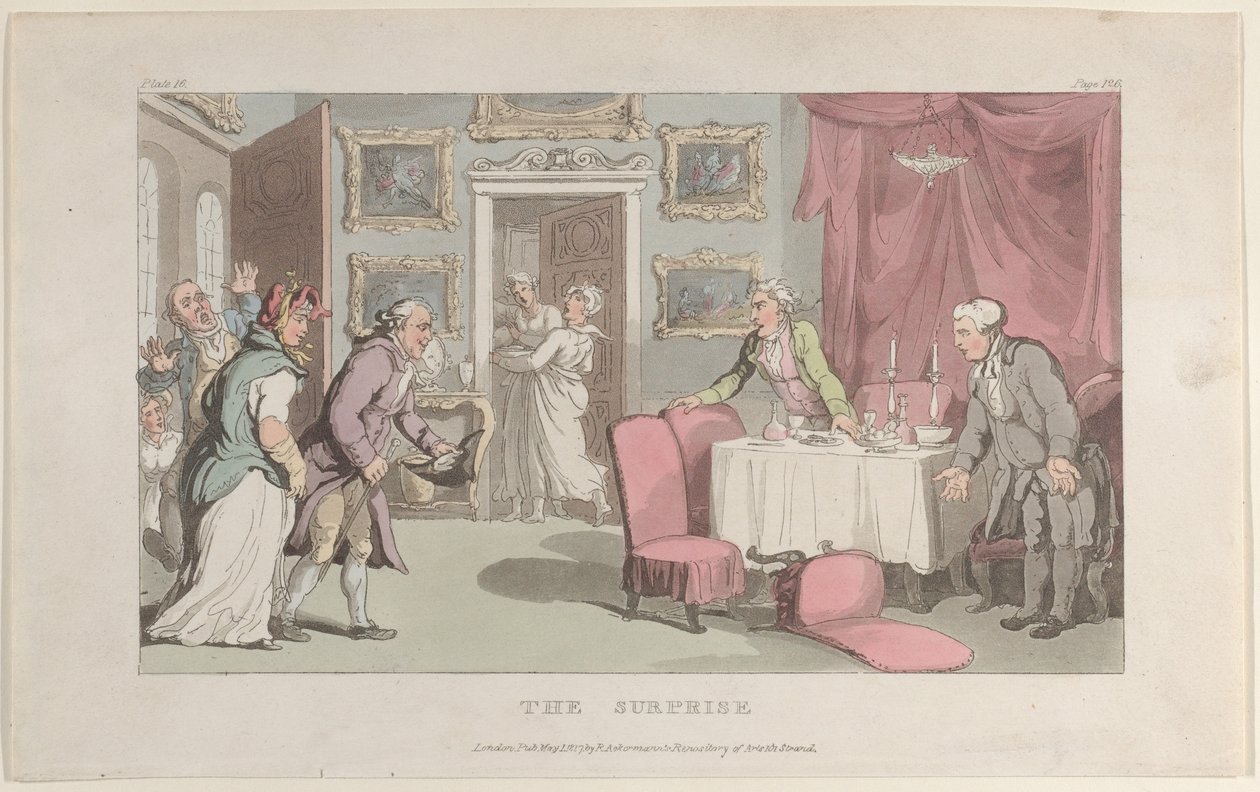 The Surprise, från The Vicar of Wakefield, 1 maj 1817., 1 maj 1817. av Thomas Rowlandson