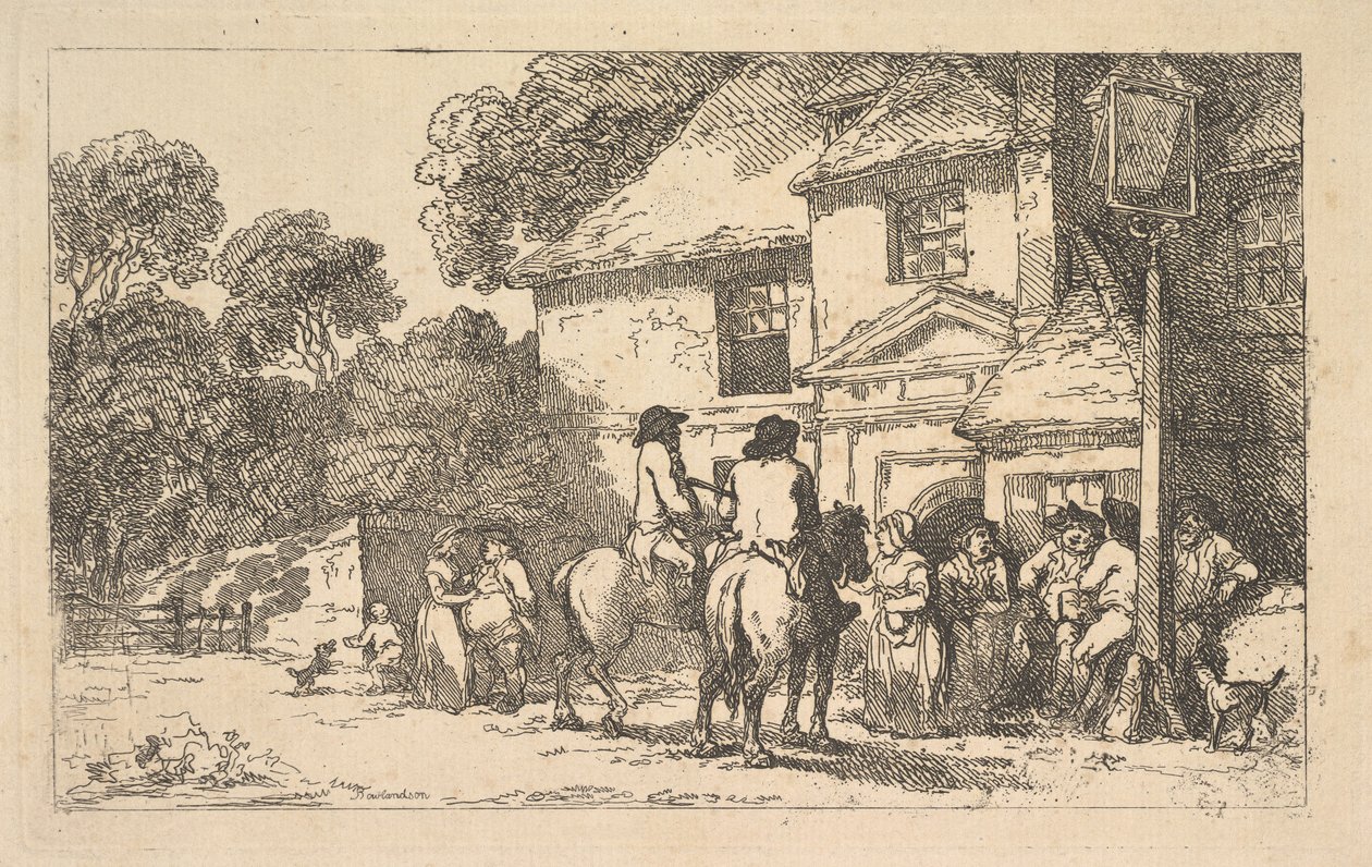 The Three Horseshoes, a Roadside Inn, 18 december 1787. av Thomas Rowlandson